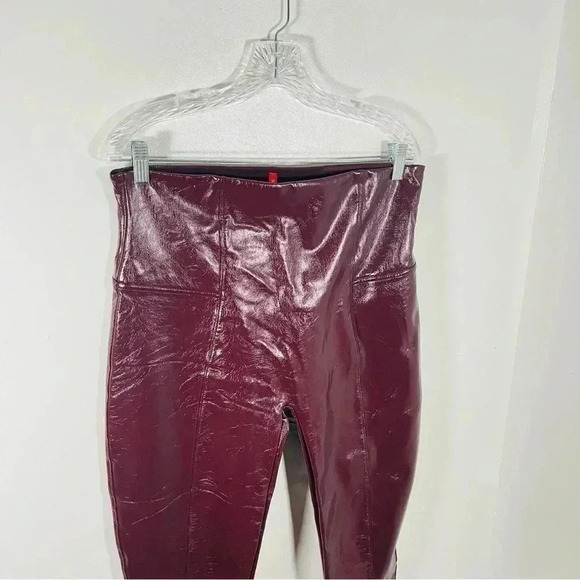NEW PANX Faux Patent Leather Leggings Ruby Red Glossy Club 1X Bodycon - Picture 8 of 8